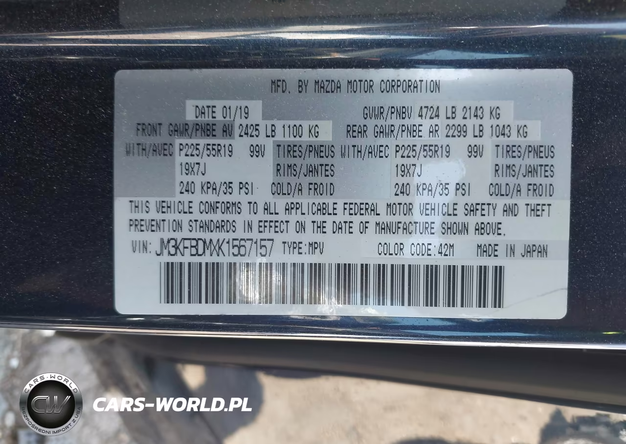 2019 Mazda Cx-5 Grand Touring VIN:JM3KFBDMXK1567157 - 9