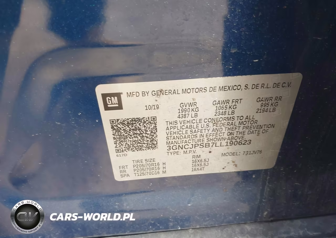 2020 Chevrolet Trax Awd Lt VIN:3GNCJPSB7LL190623 - 7