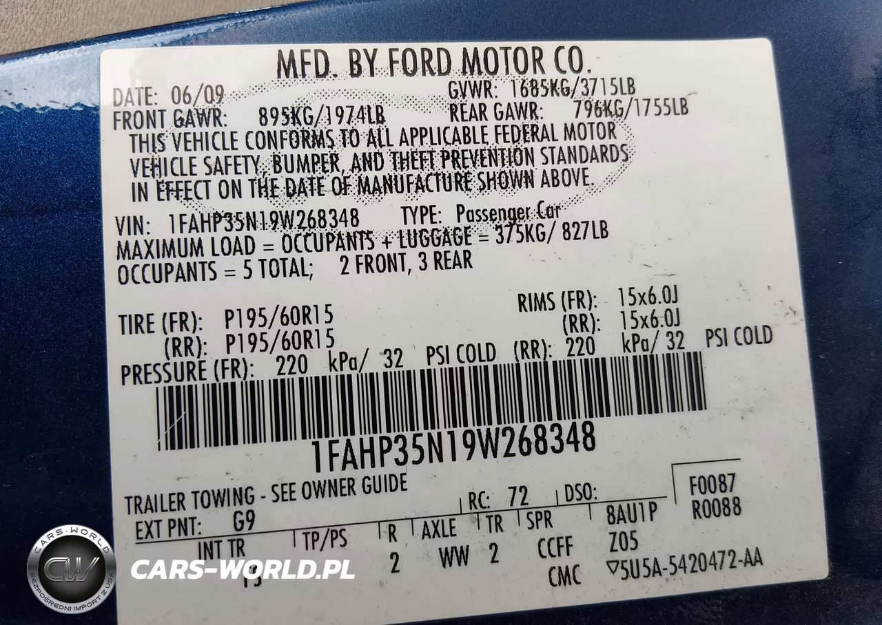 2009 Ford Focus Se VIN:1FAHP35N19W268348 - 9