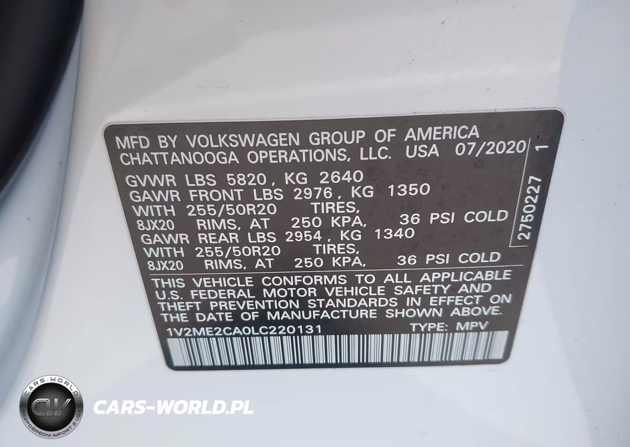 2020 Volkswagen Atlas Cross Sport 3.6L V6 Sel VIN:1V2ME2CA0LC220131 - 9