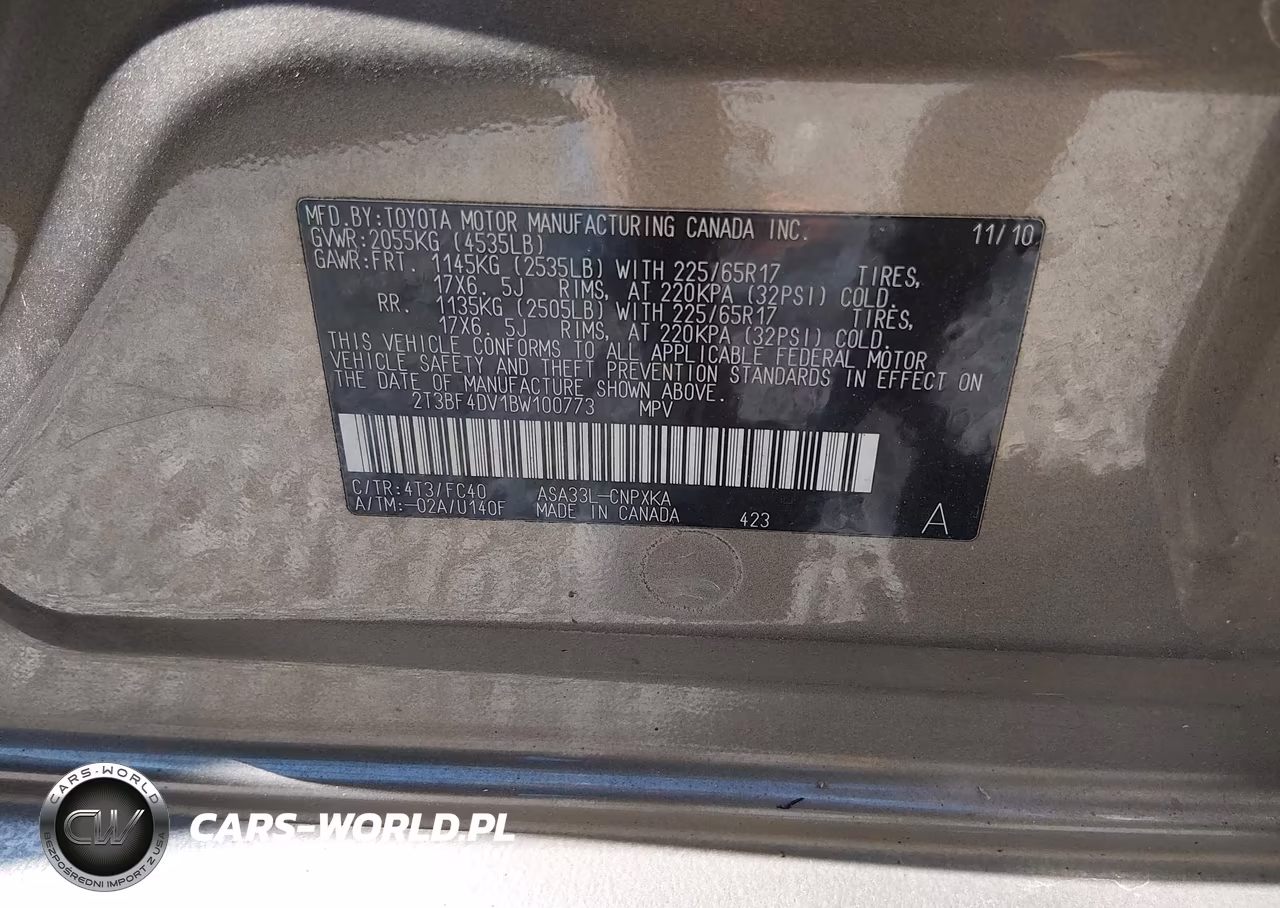 2011 Toyota Rav4 VIN:2T3BF4DV1BW100773 - 9