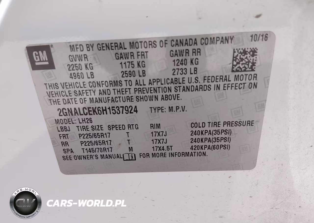 2017 Chevrolet Equinox Lt VIN:2GNALCEK6H1537924 - 9