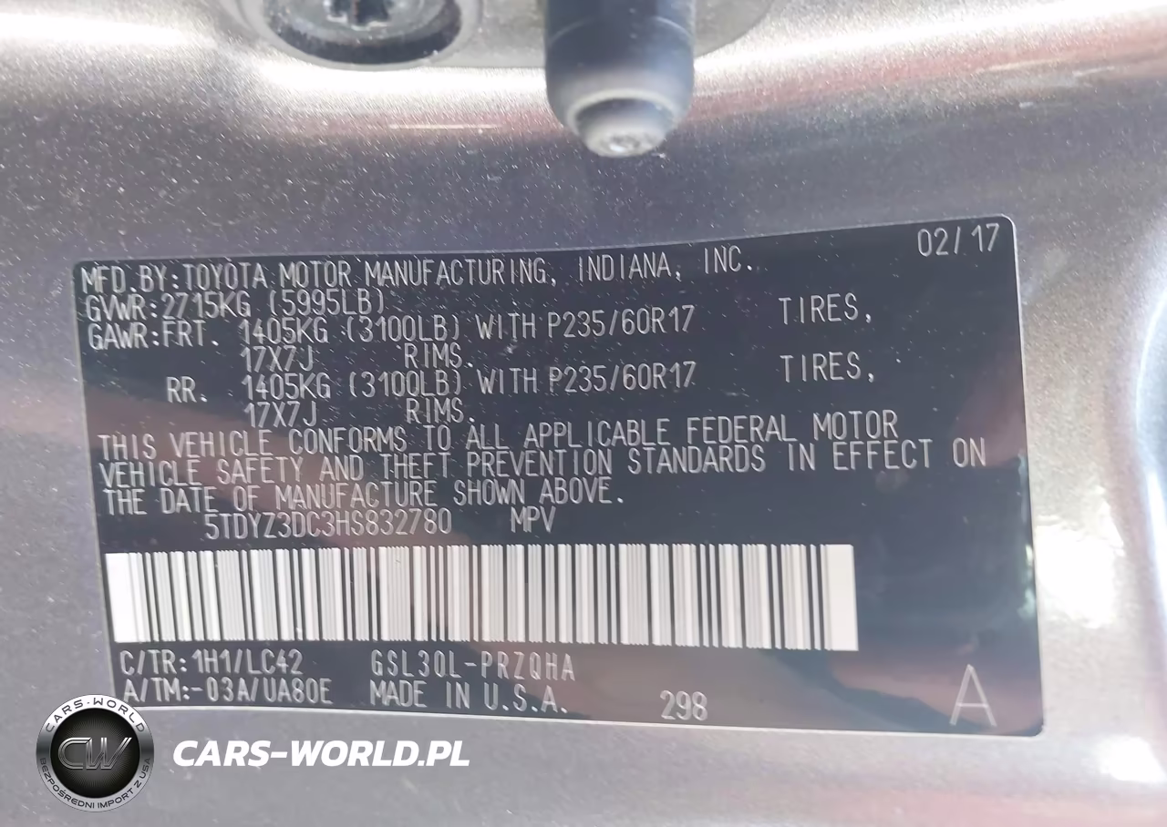 2017 Toyota Sienna Xle 8 Passenger VIN:5TDYZ3DC3HS832780 - 9