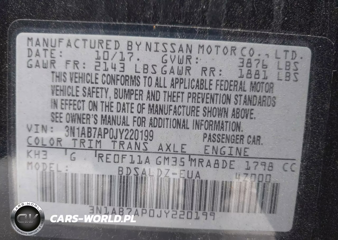 2018 Nissan Sentra Sv VIN:3N1AB7AP0JY220199 - 9
