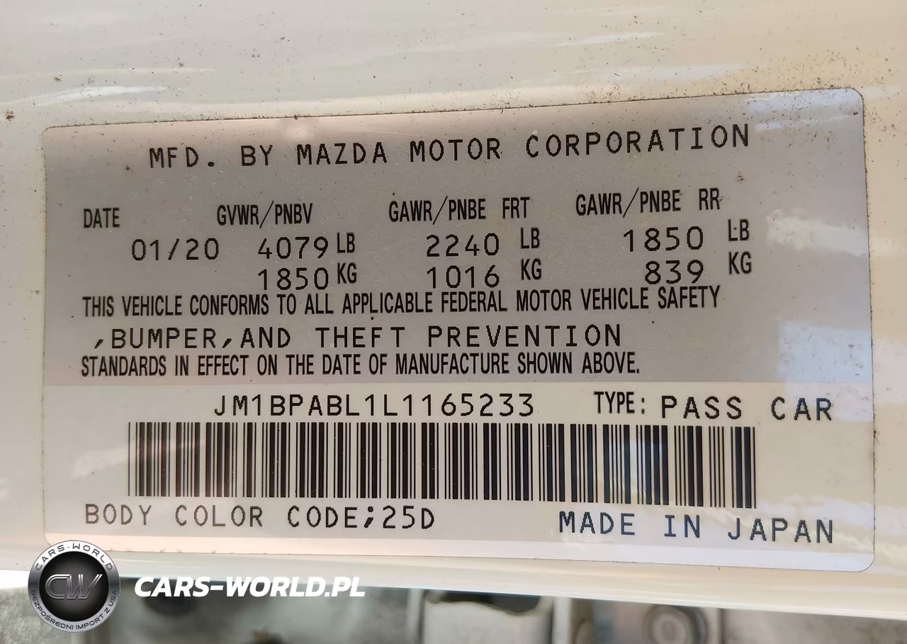 2020 Mazda Mazda3 VIN:JM1BPABL1L1165233 - 9