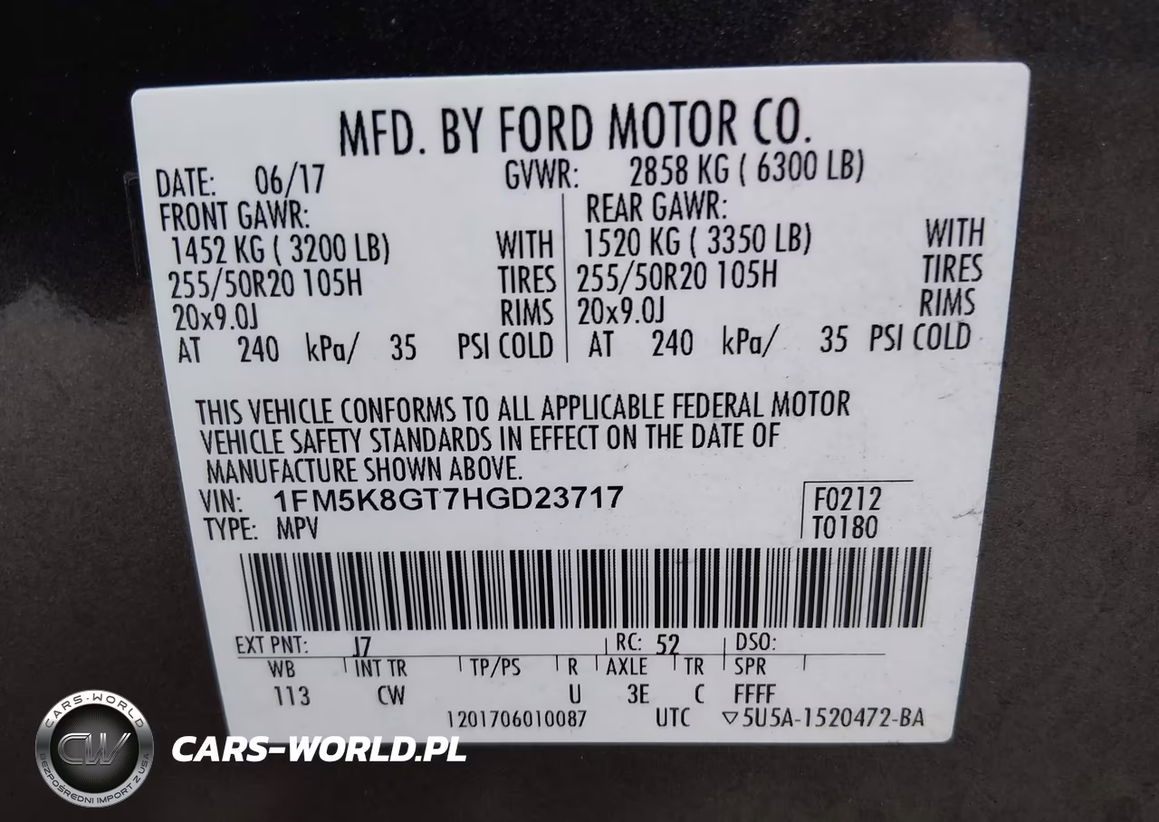 2017 Ford Explorer Sport VIN:1FM5K8GT7HGD23717 - 9