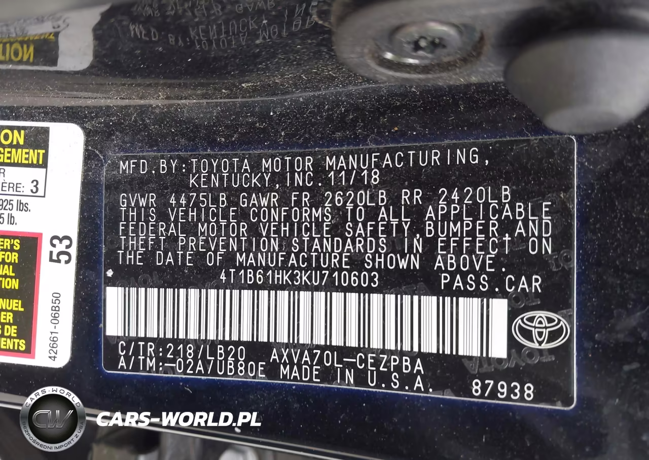 2019 Toyota Camry Xse VIN:4T1B61HK3KU710603 - 9