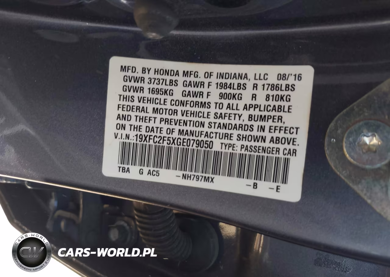 2016 Honda Civic Lx VIN:19XFC2F5XGE079050 - 9