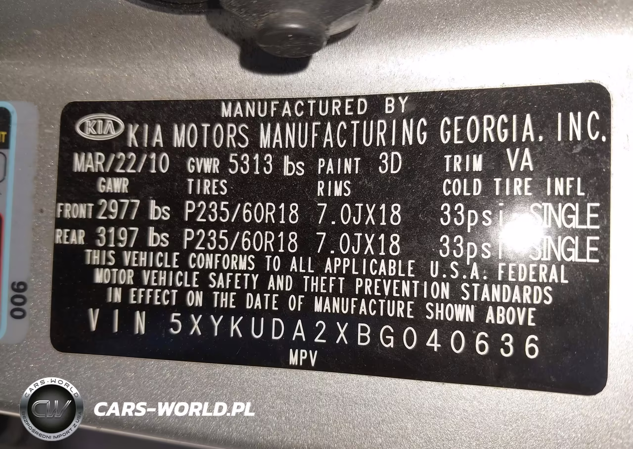 2011 Kia Sorento Ex V6 VIN:5XYKUDA2XBG040636 - 9