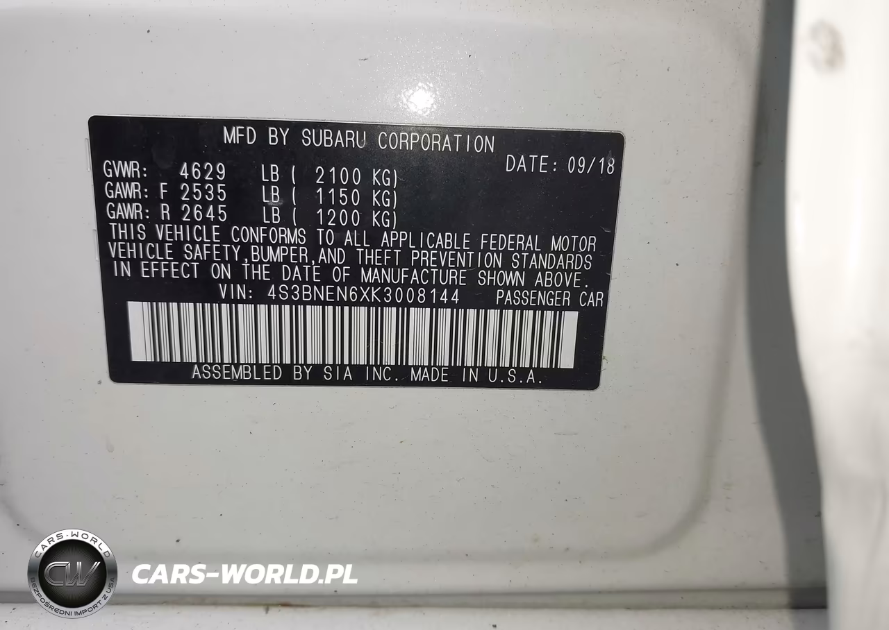 2019 Subaru Legacy 3.6R Limited VIN:4S3BNEN6XK3008144 - 9