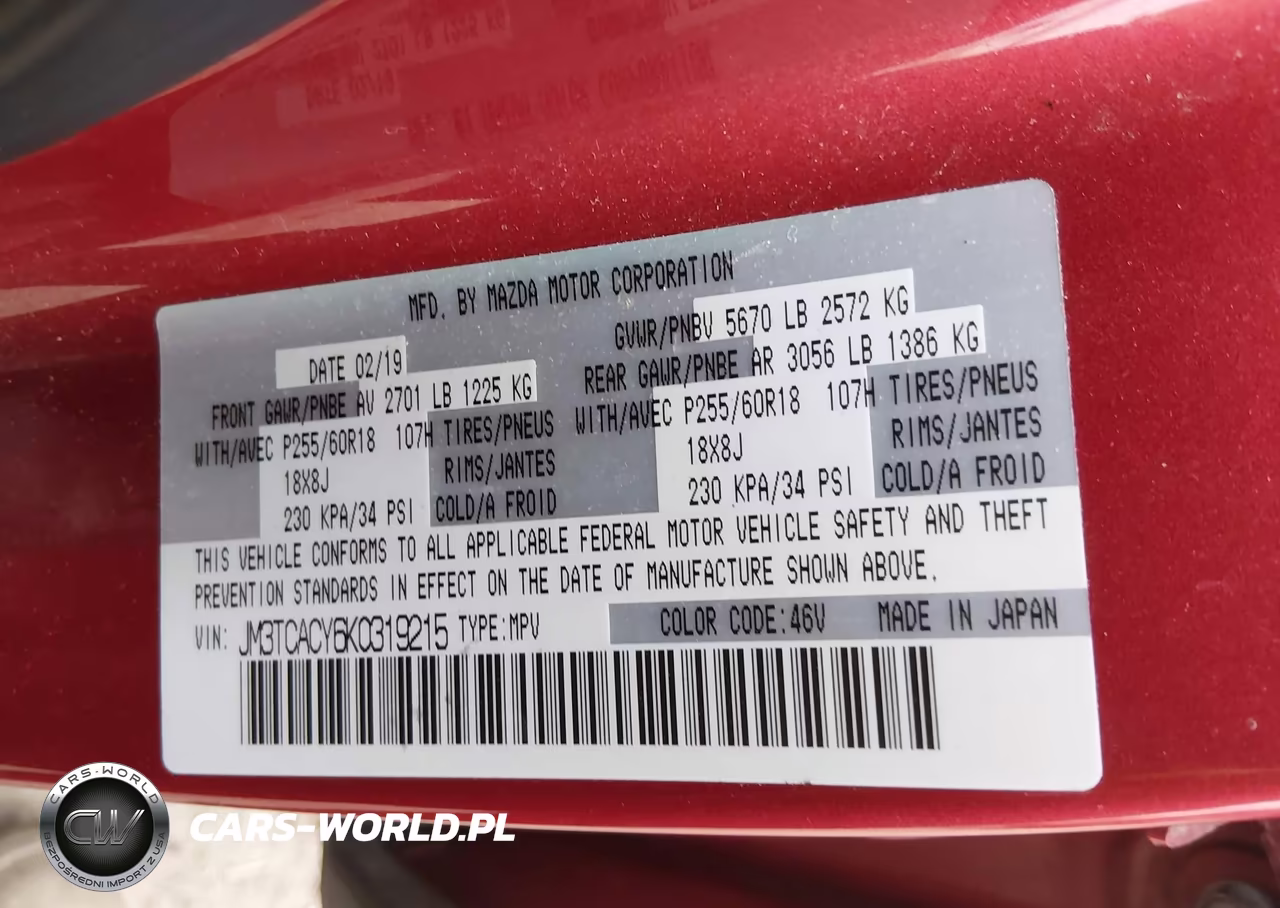 2019 Mazda Cx-9 Touring VIN:JM3TCACY6K0319215 - 9
