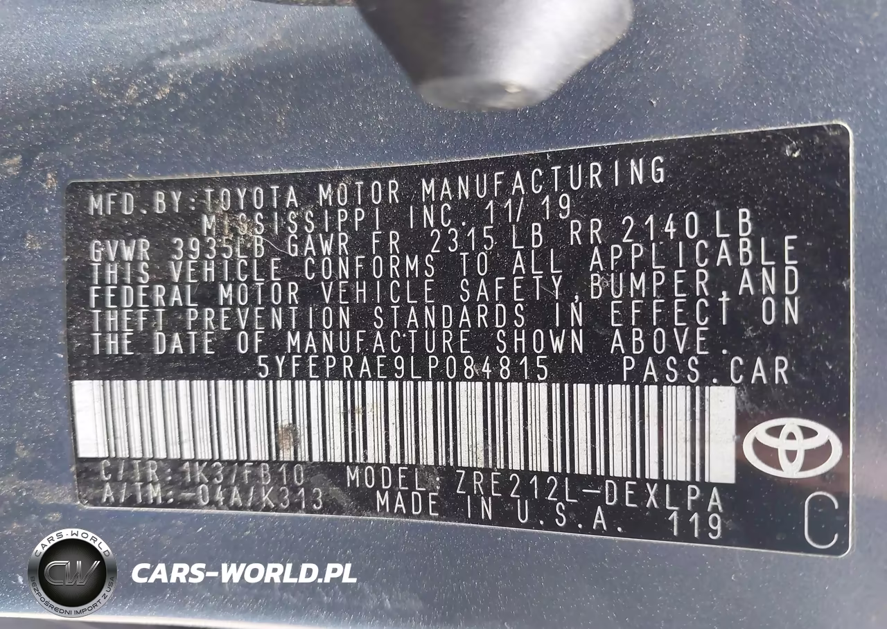 2020 Toyota Corolla Le VIN:5YFEPRAE9LP084815 - 9