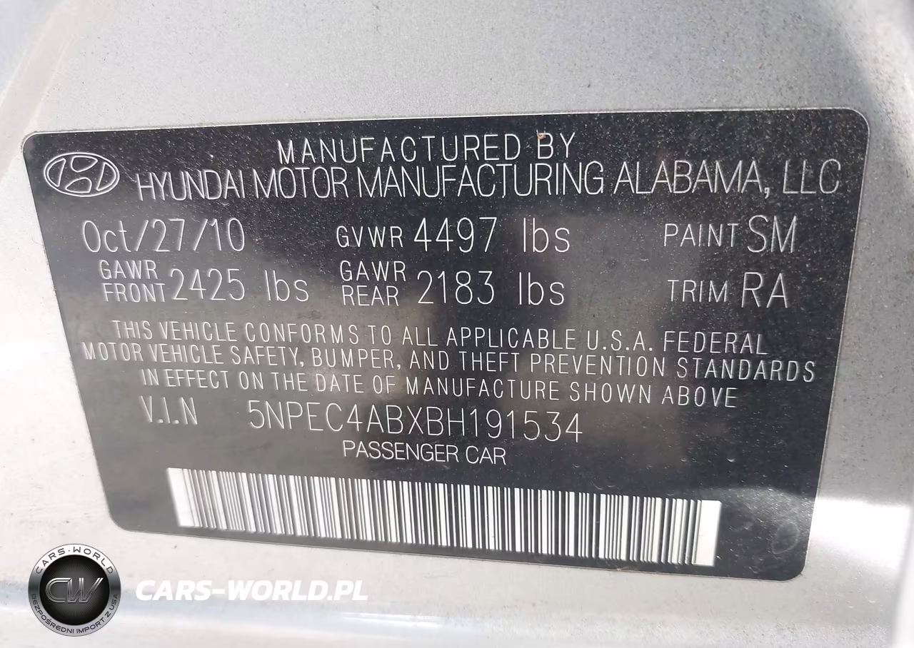 2011 Hyundai Sonata Se 2.0T VIN:5NPEC4ABXBH191534 - 9