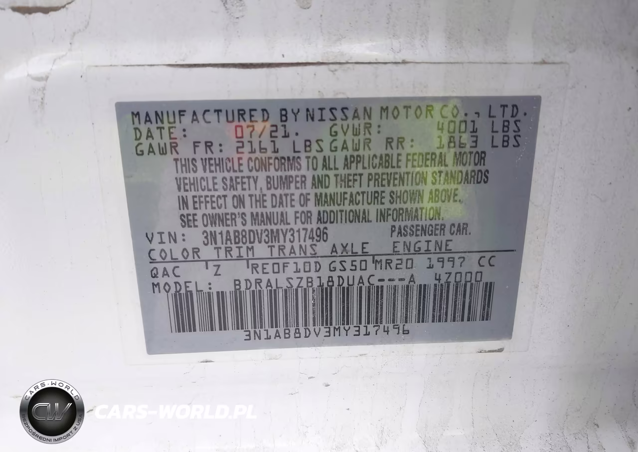2021 Nissan Sentra Sr Xtronic Cvt VIN:3N1AB8DV3MY317496 - 9