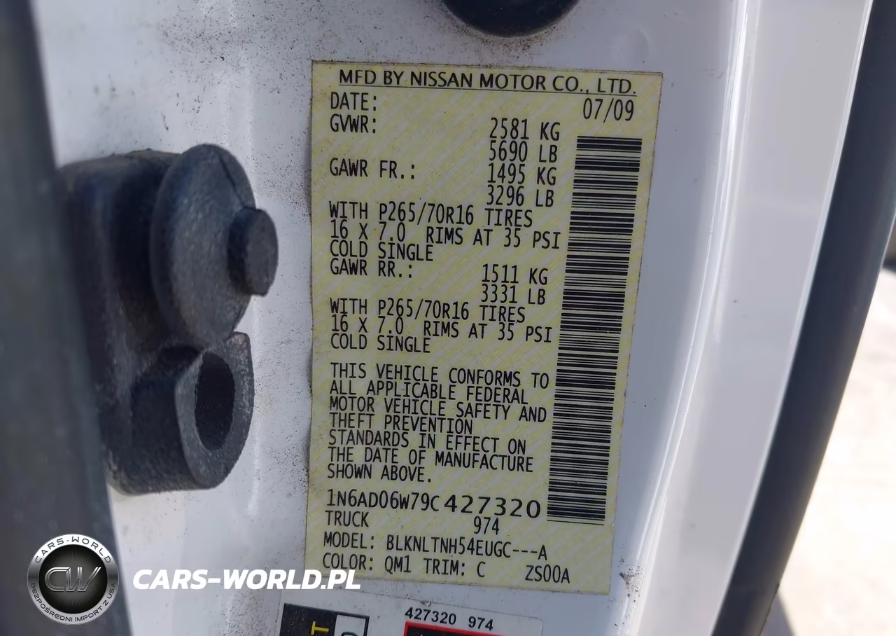 2009 Nissan Frontier Se VIN:1N6AD06W79C427320 - 9