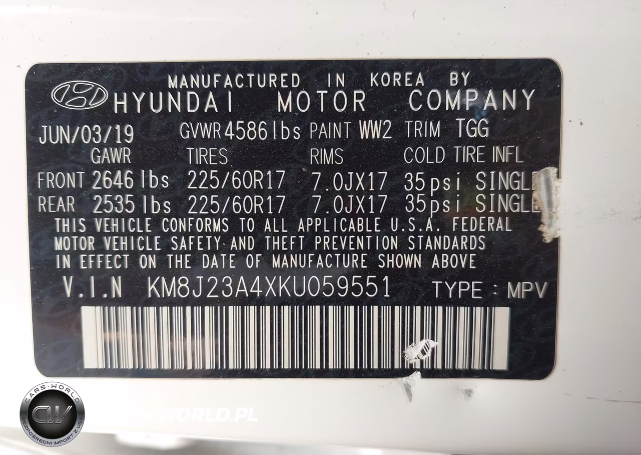 2019 Hyundai Tucson Se VIN:KM8J23A4XKU059551 - 9