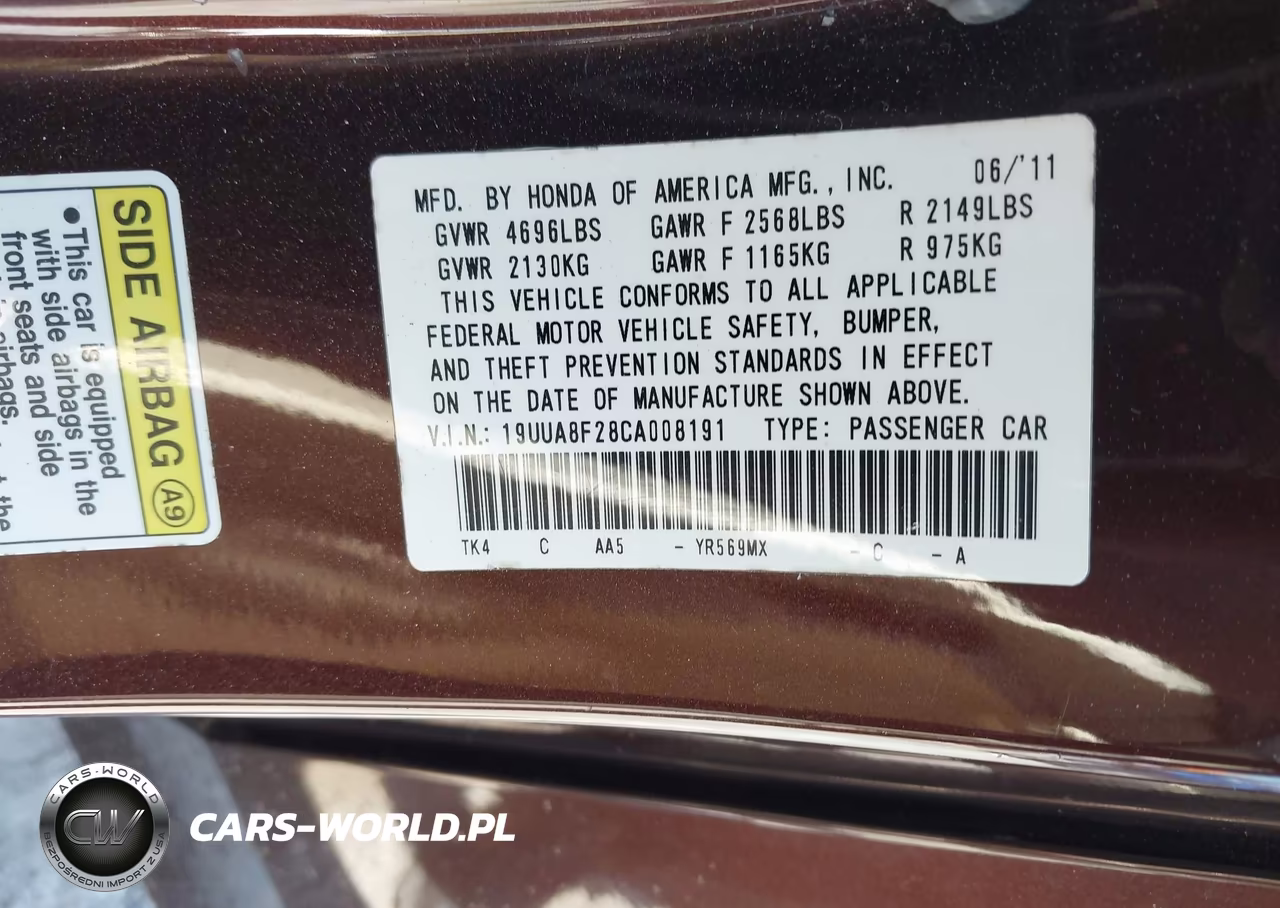 2012 Acura Tl 3.5 VIN:19UUA8F28CA008191 - 9