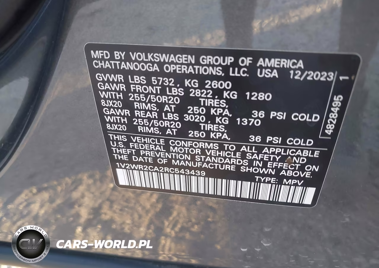 2024 Volkswagen Atlas 2.0T Se W-Technology VIN:1V2WR2CA2RC543439 - 9