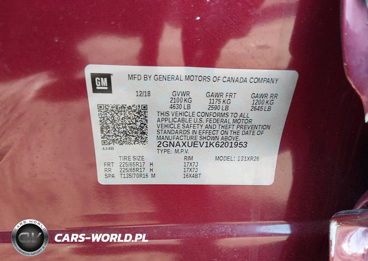2019 Chevrolet Equinox Lt VIN:2GNAXUEV1K6201953 - 9