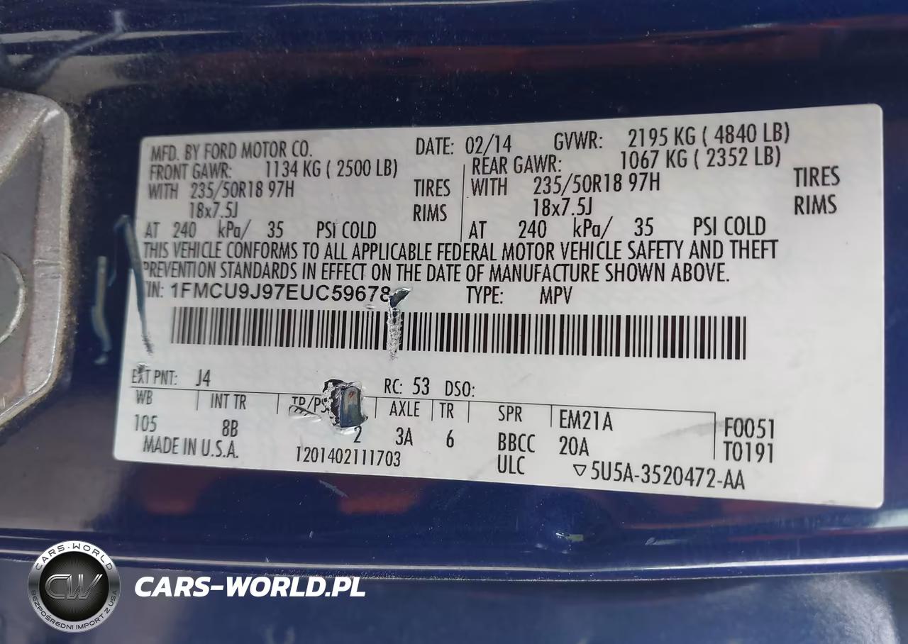 2014 Ford Escape Titanium VIN:1FMCU9J97EUC59678 - 9