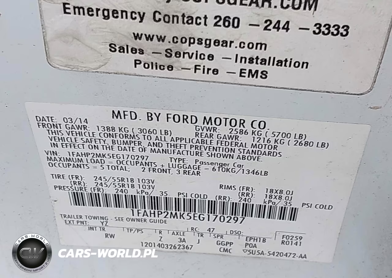 2014 Ford Police Interceptor VIN:1FAHP2MK5EG170297 - 9