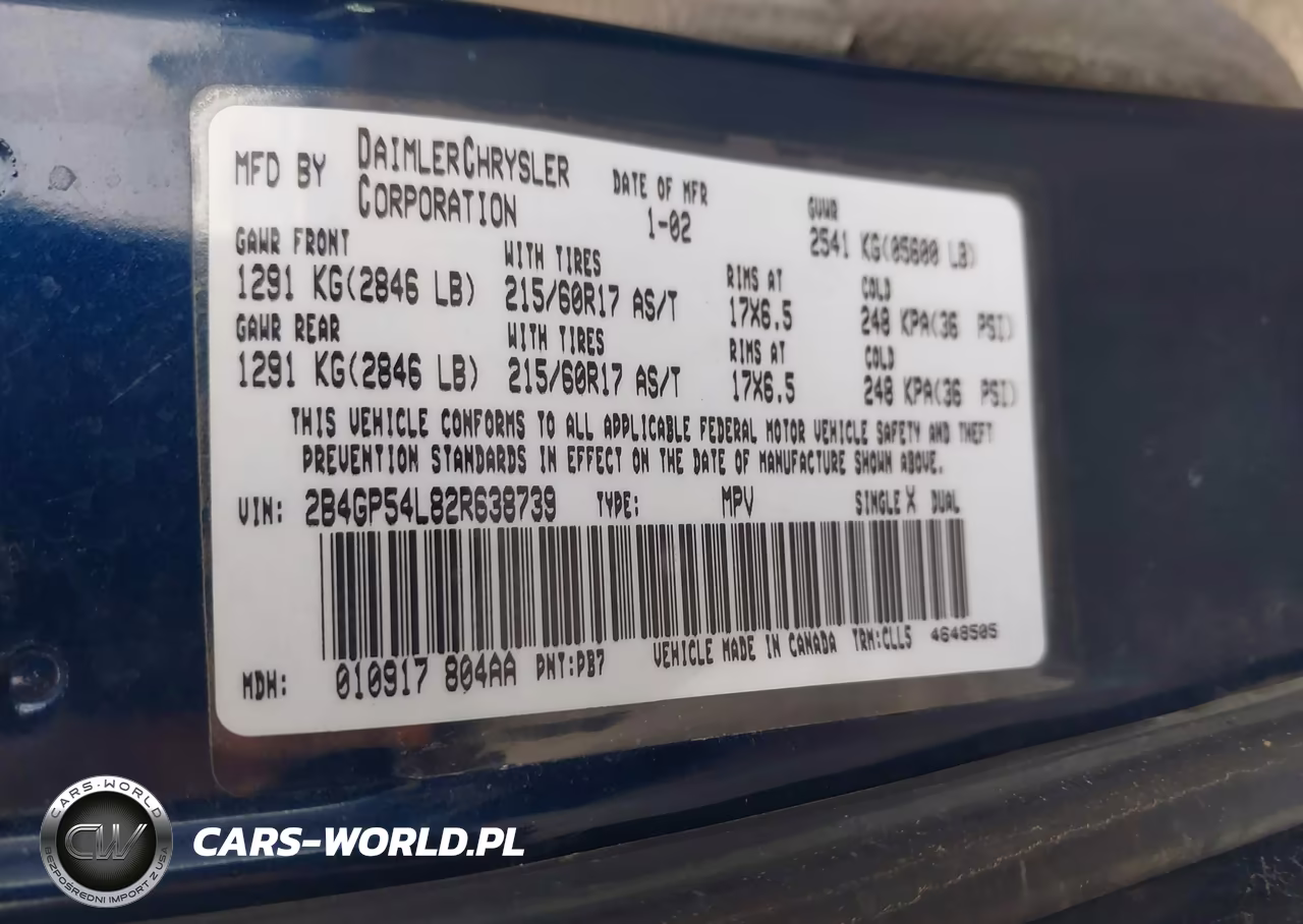 2002 Dodge Grand Caravan Es VIN:2B4GP54L82R638739 - 9