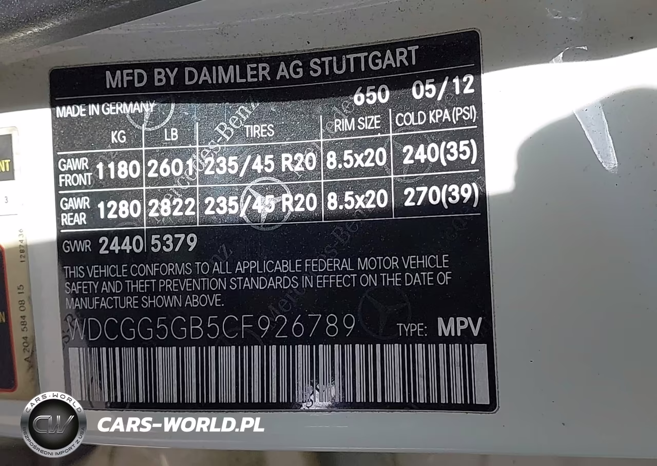 2012 Mercedes-Benz Glk 350 VIN:WDCGG5GB5CF926789 - 9