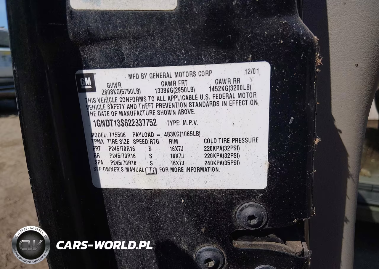 2002 Chevrolet Trailblazer Lt VIN:1GNDT13S622337752 - 9