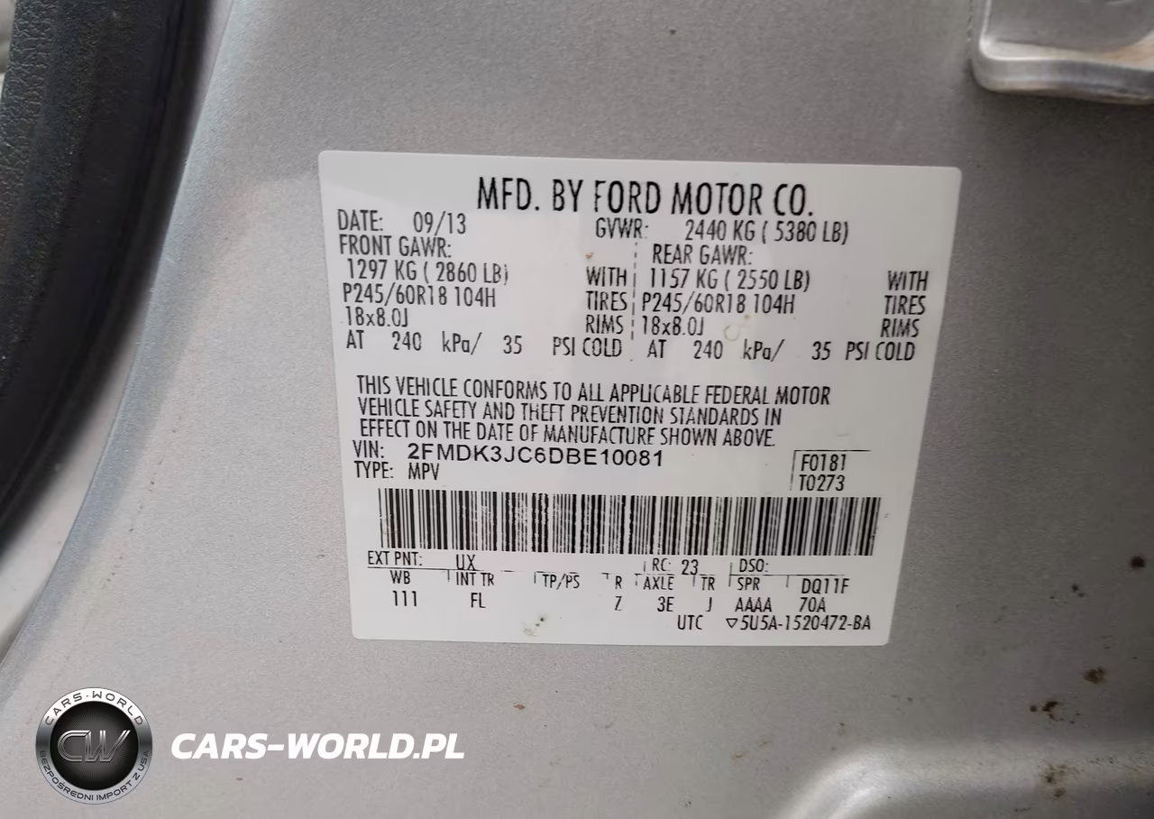 2013 Ford Edge Sel VIN:2FMDK3JC6DBE10081 - 9
