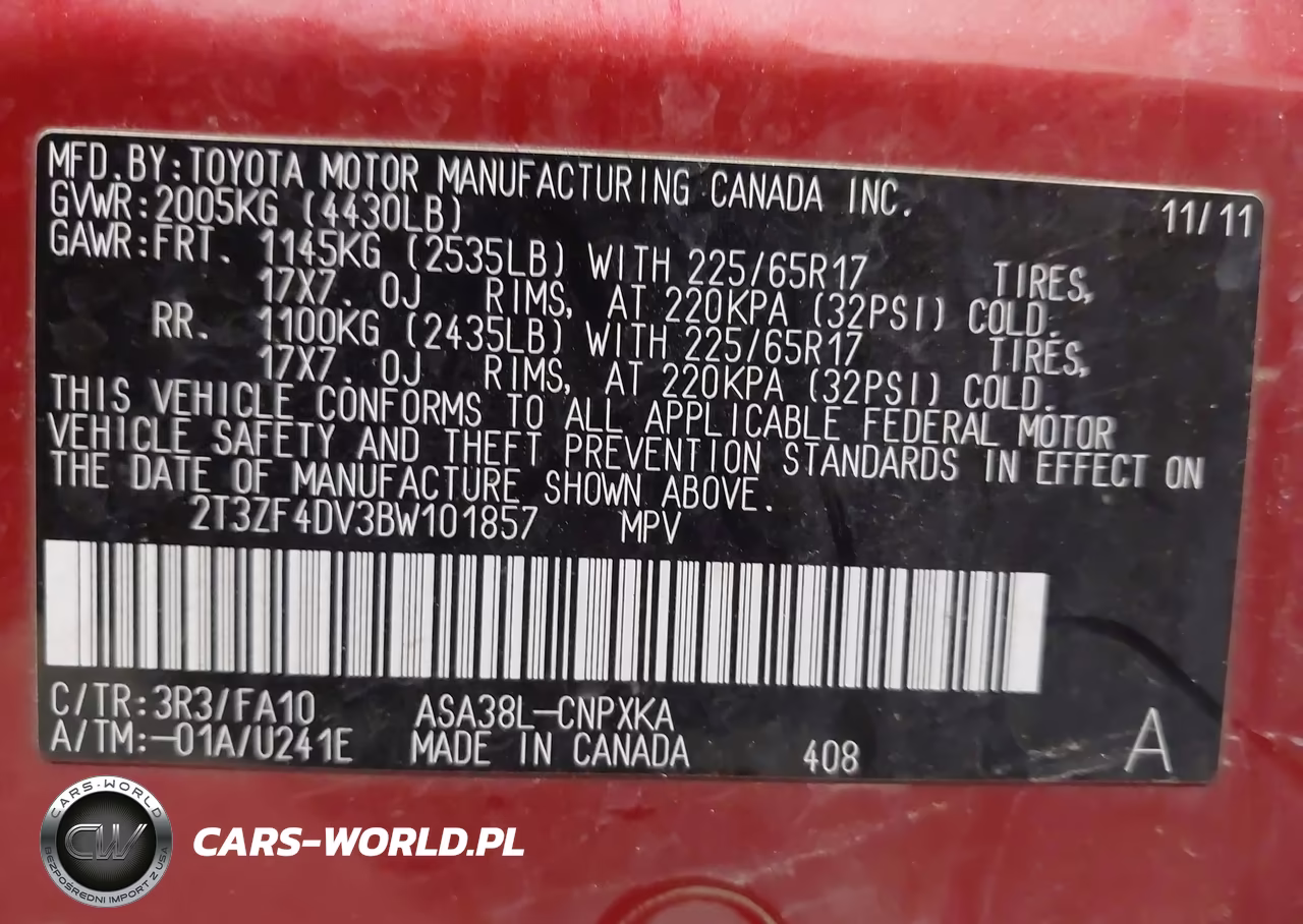 2011 Toyota Rav4 VIN:2T3ZF4DV3BW101857 - 9