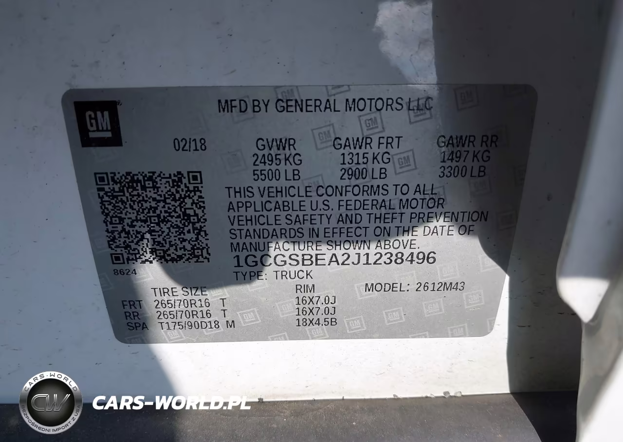 2018 Chevrolet Colorado Wt VIN:1GCGSBEA2J1238496 - 9
