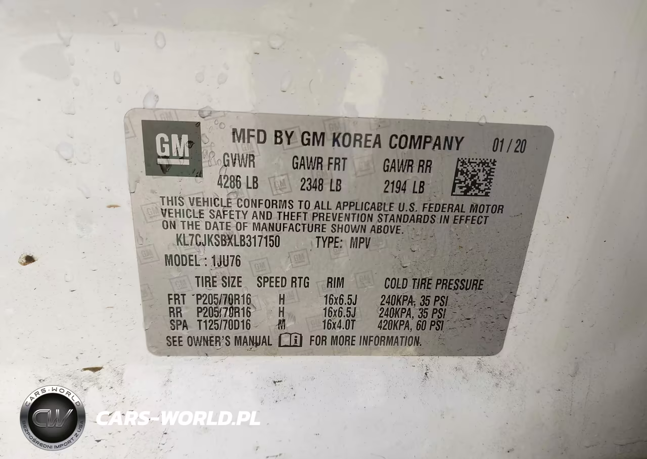 2020 Chevrolet Trax Fwd Ls VIN:KL7CJKSBXLB317150 - 9