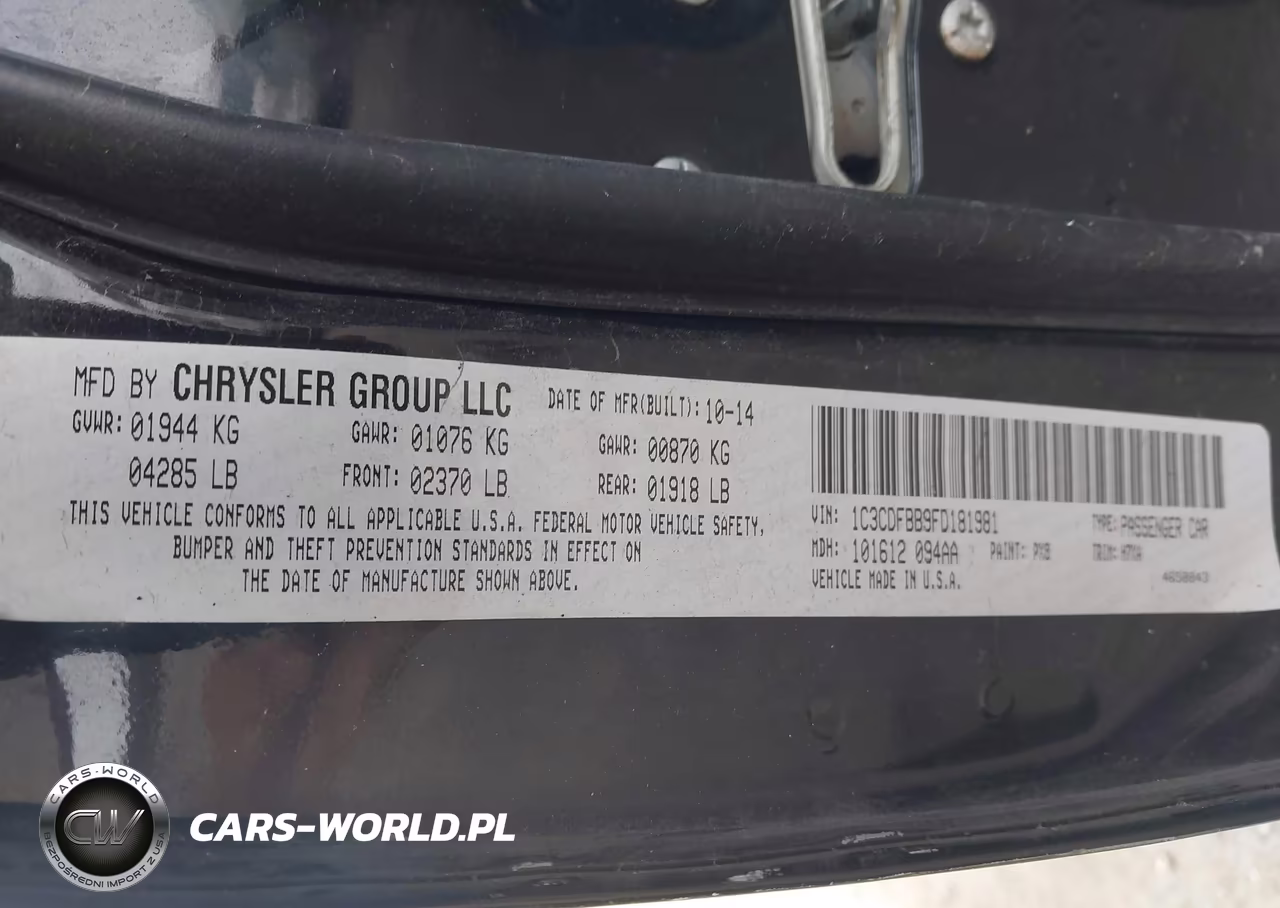 2015 Dodge Dart Sxt VIN:1C3CDFBB9FD181981 - 9