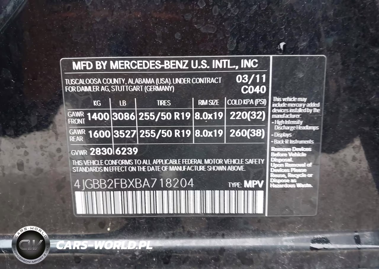 2011 Mercedes-Benz Ml 350 Bluetec 4Matic VIN:4JGBB2FBXBA718204 - 9