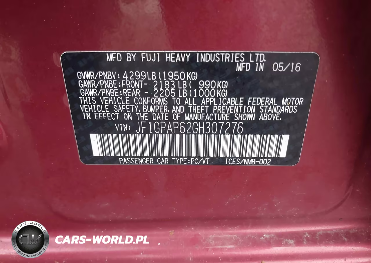 2016 Subaru Impreza 2.0I Sport Premium VIN:JF1GPAP62GH307276 - 9