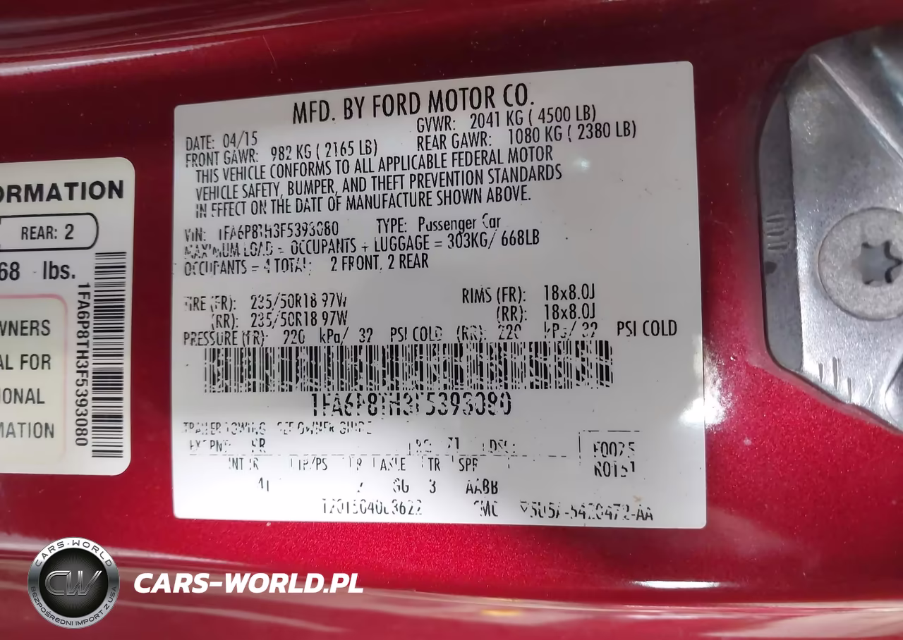 2015 Ford Mustang Ecoboost VIN:1FA6P8TH3F5393080 - 9