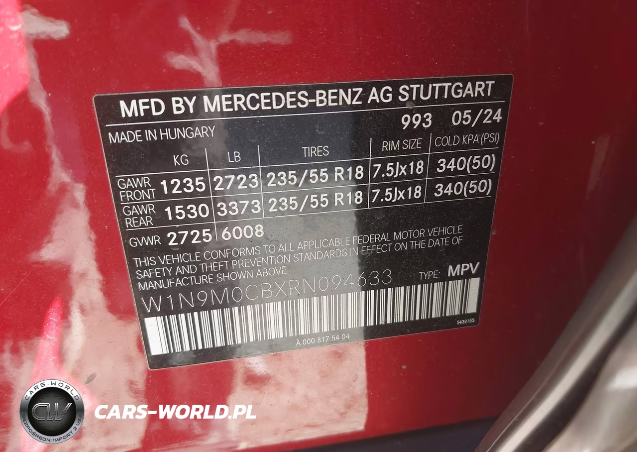 2024 Mercedes-Benz Eqb 250 Suv VIN:W1N9M0CBXRN094633 - 9