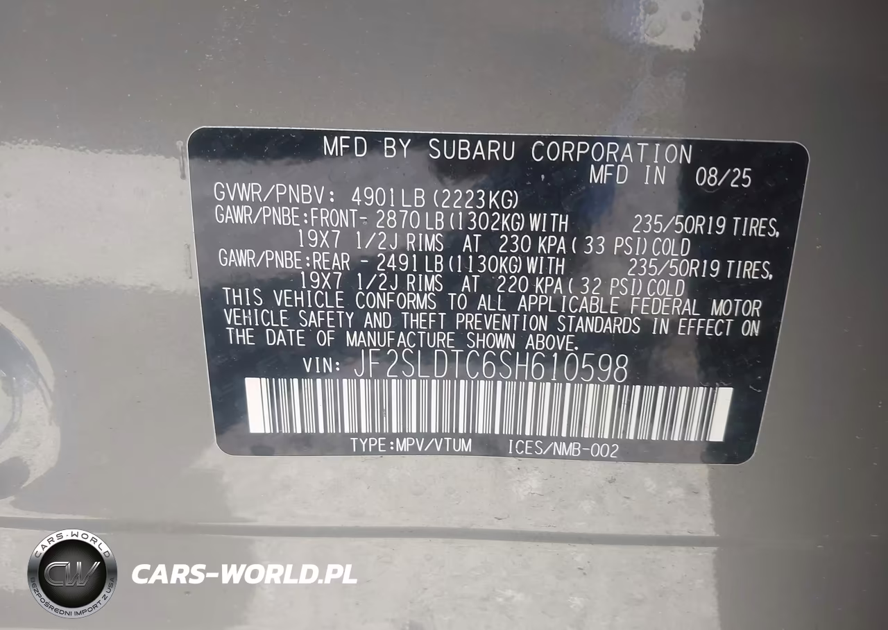 2025 Subaru Forester Touring VIN:JF2SLDTC6SH610598 - 9