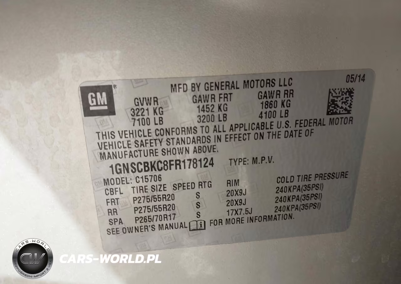2015 Chevrolet Tahoe Lt VIN:1GNSCBKC8FR178124 - 9