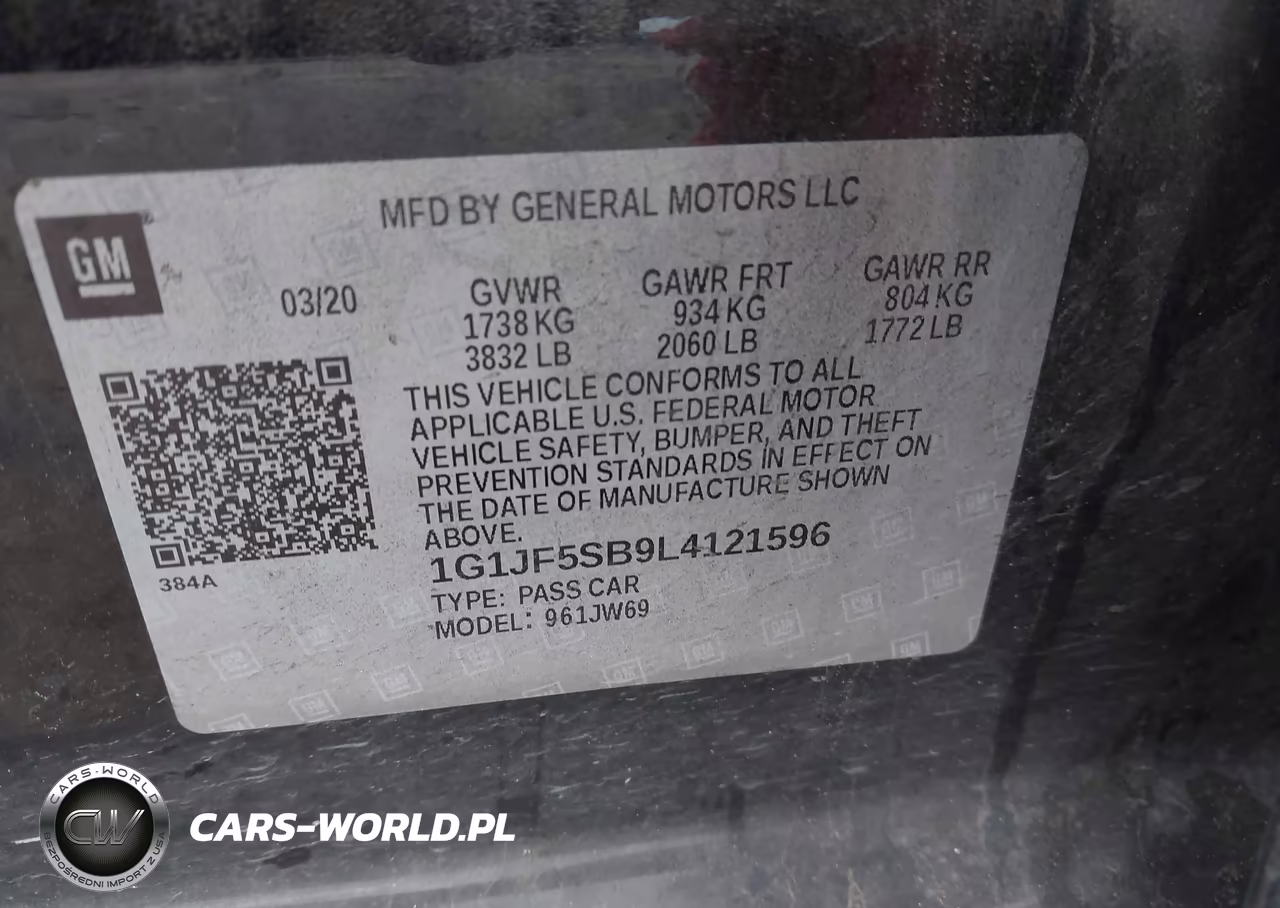 2020 Chevrolet Sonic Fwd Premier VIN:1G1JF5SB9L4121596 - 9