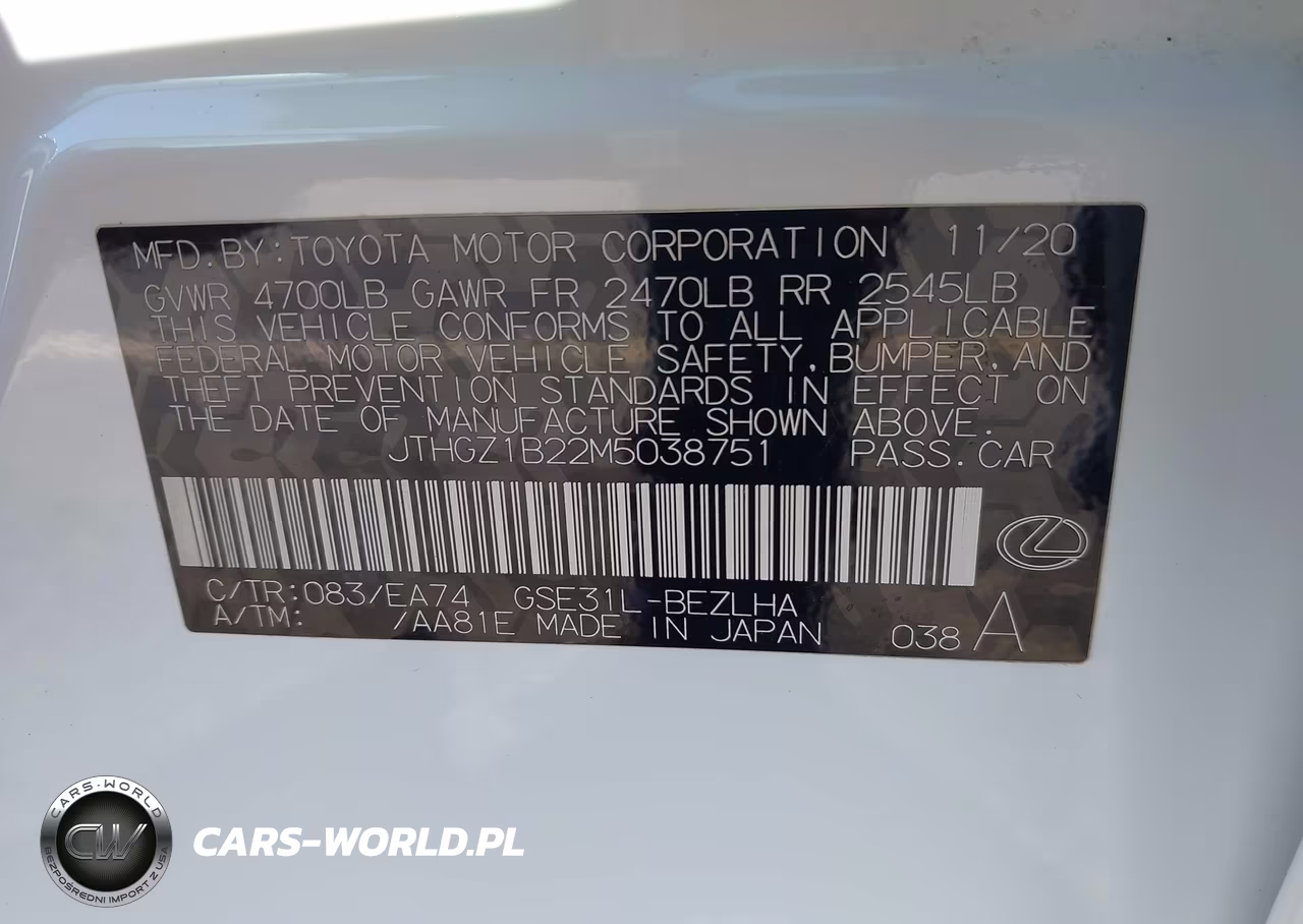 2021 Lexus Is 350 F Sport VIN:JTHGZ1B22M5038751 - 9
