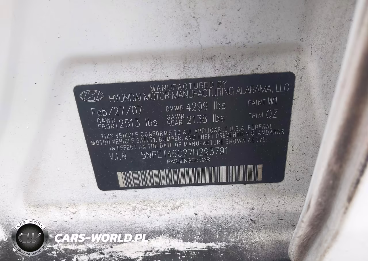 2007 Hyundai Sonata Gls VIN:5NPET46C27H293791 - 9