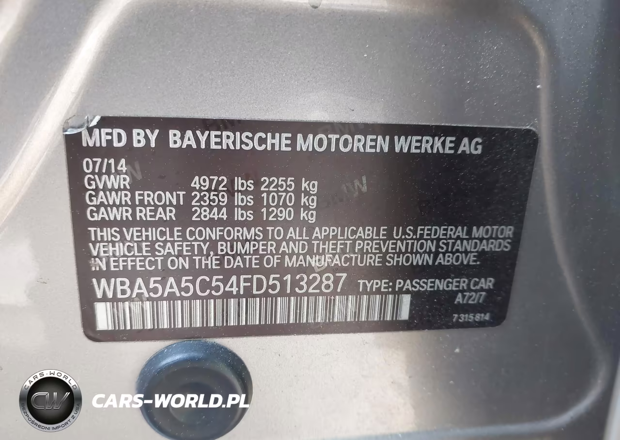 2015 BMW 528I VIN:WBA5A5C54FD513287 - 9