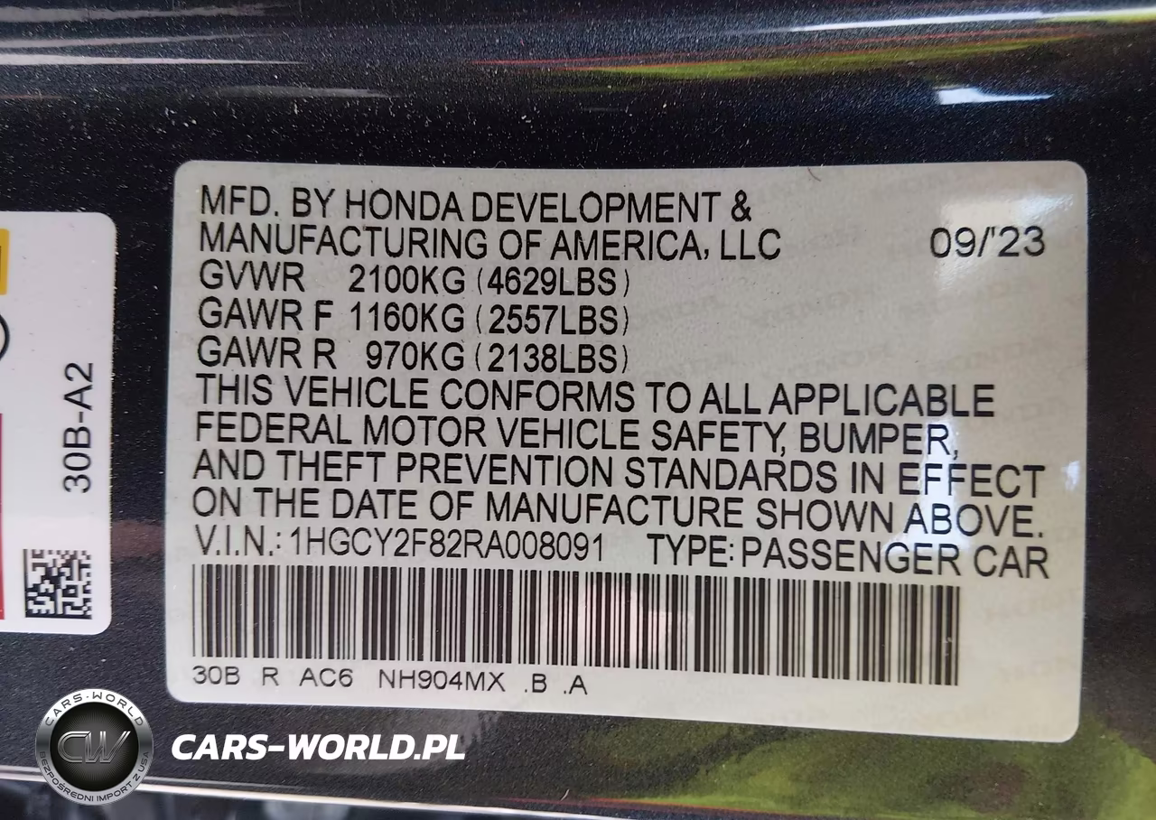 2024 Honda Accord Hybrid Touring VIN:1HGCY2F82RA008091 - 9