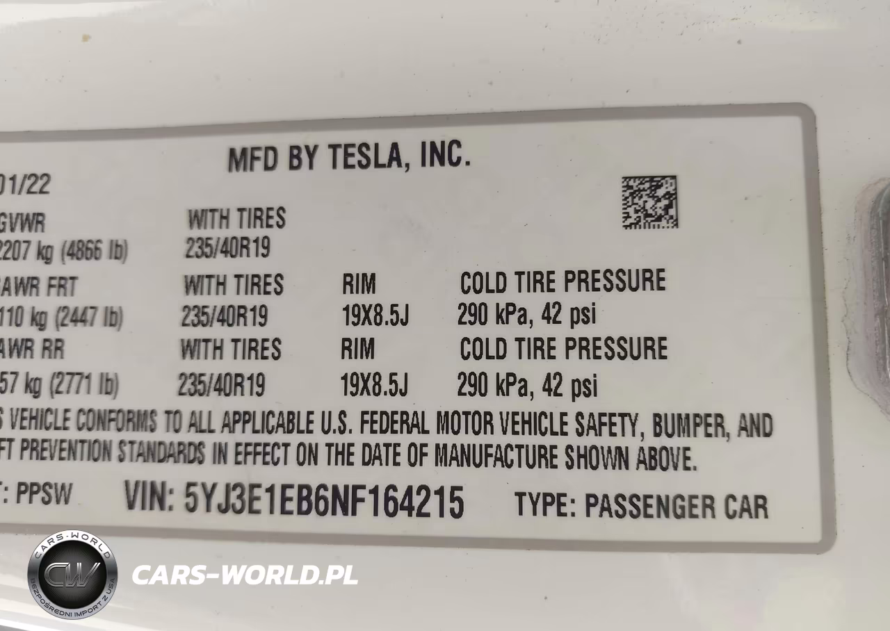 2022 Tesla Model 3 Long Range Dual Motor All-Wheel Drive VIN:5YJ3E1EB6NF164215 - 9