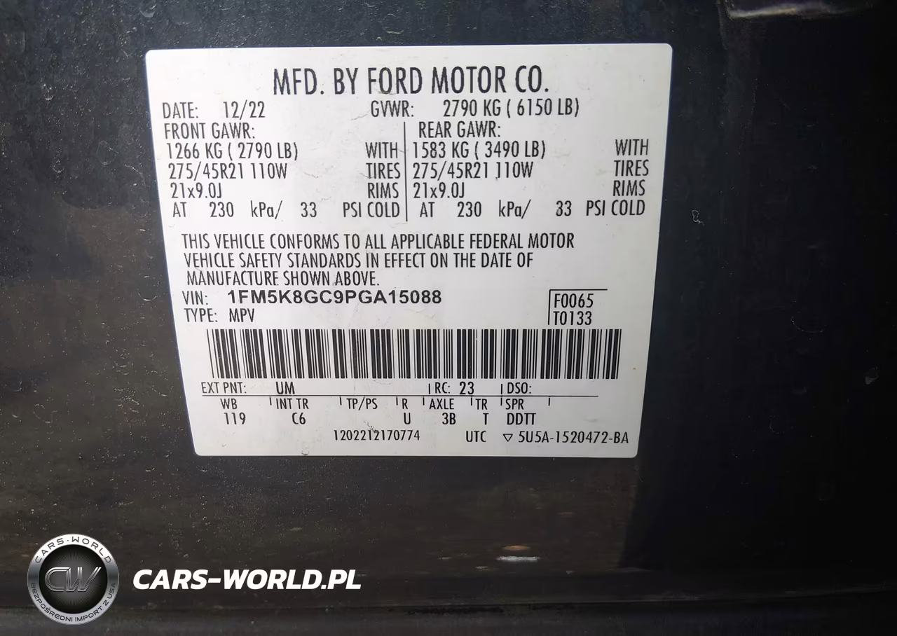 2023 Ford Explorer St VIN:1FM5K8GC9PGA15088 - 9