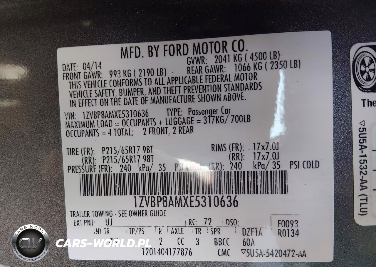 2014 Ford Mustang V6 Premium VIN:1ZVBP8AMXE5310636 - 9