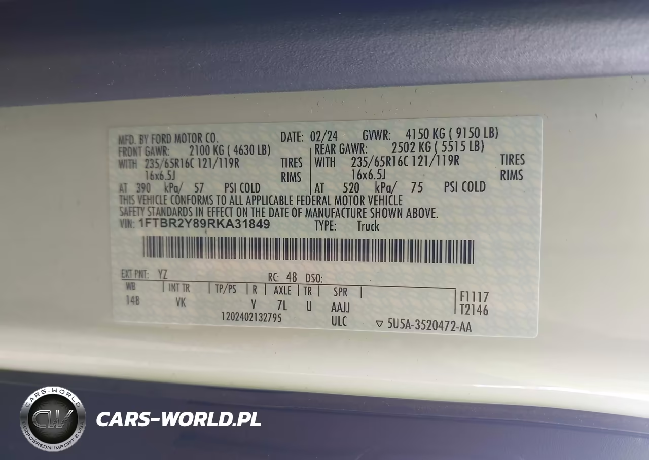 2024 Ford Transit-250 VIN:1FTBR2Y89RKA31849 - 9