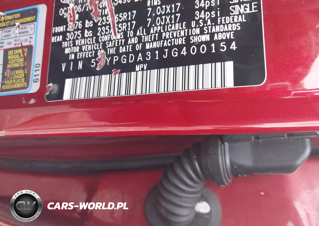 2018 Kia Sorento 2.4L Lx VIN:5XYPGDA31JG400154 - 9