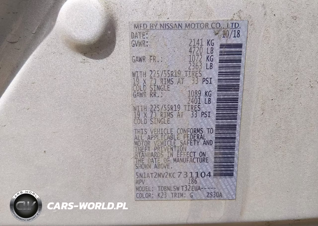 2019 Nissan Rogue Sl VIN:5N1AT2MV2KC731104 - 9